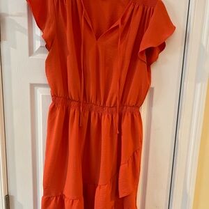 Ladies Size XL London Times Vibrant Orange Dress GUC